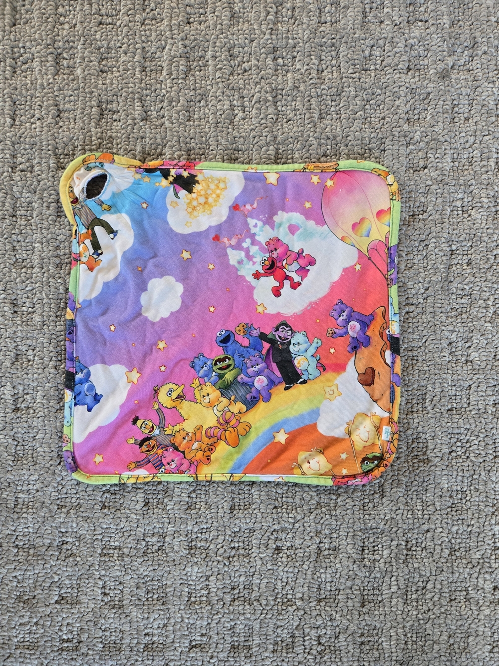 Care Bears And Sesame Street Comfort Lovey Blanket - Rainbow Characters